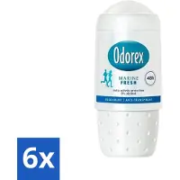 Odorex 6 x - Deodorant Roller - Marine Fresh - Verkwikkende Geur - 50 ml - Deodorant Roller - Marine Geur - Anti-transpirant - 48 Uur Bescherming - 0% Alcohol