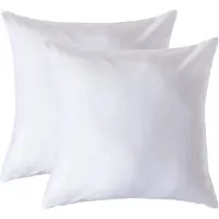 Homescapes Biologisch Kussensloop 80x80 cm – Set van 2 – Wit – 100% Egyptisch Katoen Satijn – Draaddichtheid 400