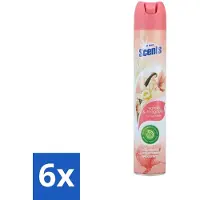 At Home 6 x - Scents - Luchtverfrisser - Vanilla & Magnolia - Verwijdert Vieze Geurtjes - 400 ml - Luchtverfrisser - Geur Neutraliseren - Geurtjes Verwijderen - Geur Verspreiding - Vanille En Magnolia