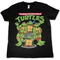 Teenage Mutant Ninja Turtles TMNT Group T-shirt voor kinderen, zwart