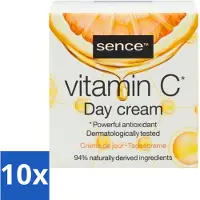 Sence 10 x - Vitamine C - Dagcrème - Stralende Huid - 50 ml - Vitamine C Crème - Stralende Huid - Huidveroudering - Collageen - Antioxidant