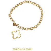 Go Dutch Label Armband (Sieraad) Clover Pendant Bracelet Goud