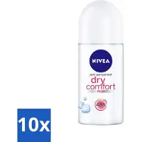 Nivea 10 x - Deo Roll-On - Dry Comfort Plus - 48 Uur Lang Werkend - 50 ml - Deodorant Roller - Anti-transpirant - 48 Uur Bescherming - Dry Comfort Plus - Zweetbestendig