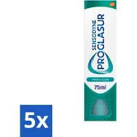 Sensodyne 5 x - Tandpasta - Proglasur Fresh & Clean - Dagelijkse Bescherming - 75 ml - Tandpasta - Tanderosie - Glazuurslijtage - Bescherming Tegen Zuren - Gevoeligheid