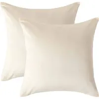 Homescapes Biologisch Kussensloop 40x40 cm – Set van 2 – Crème – 100% Egyptisch Katoen Satijn – Draaddichtheid 400