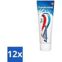 Aquafresh 12 x Tandpasta Freshmint Frisse Adem 75 ml - Tandpasta - Suikerzuurbescherming - Gaatjes - Tandvleesproblemen - Tandplak