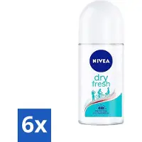 Nivea 6 x - Deodorant - Roller - Dry Fresh - 48 Uur Lang Werkend - 50 ml - Deodorant Roller - 48 Uur Bescherming - Anti-transpirant - Lichaamsgeur - Unisex Deodorant