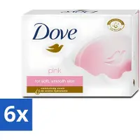 Dove 6 x - Zeep - Pink - Hydraterend - 90 g - Pink Beauty Cream Bar - Zeep - Hydratatie - Roze Geur - Droge Huid