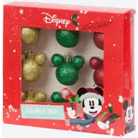 Disney Mickey Kerstballen – Set van 9 Mini Ornamenten Ø 4–5 cm – Kunststof – Meerkleurig – Official Licensed