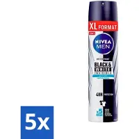 Nivea 5 x - Deospray - Men - Invisible Black & White Active - 250 ml - Deospray Mannen - Anti Vlekken - Zweet En Geur Controle - 48 Uur Bescherming - Huidvriendelijk
