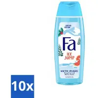 Fa 10 x - Douchegel - Winter Splashes Ice Jump - Frisse Geur & Verfrissing - Verzorgend - 250 ml - Douchegel - Winter - Zeebries - Grapefruit - Verfrissend