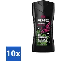 Axe 10 x - 3-in-1 Douchegel - Wild Bergamot & Pink Pepper - 100% Plantaardig - 250 ml - Douchegel - 3-in-1 - Lichaam - Gezicht - Haar