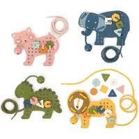Trixie Houten Rijgspel Dieren – 3j+ – FSC hout – Stimuleert fijne motoriek