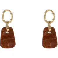 Go Dutch Label Oorknoppen Square Dangle Bruin