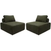 Sweeek Fauteuils corduroy 1 zitplaats (set van 2) Donkergroen