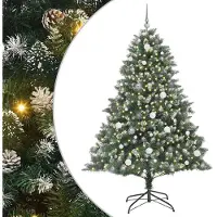 vidaXL Kunstkerstboom met 300 LED Groen 210 cm PVC en Plastic en Staal