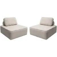 Sweeek Fauteuils boucléstof 1 zitplaats (set van 2) Beige