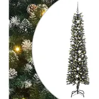 vidaXL Kunstkerstboom met 300 LED Groen 210 cm PVC en Plastic en Staal