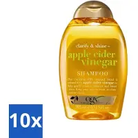 OGX 10 x - Apple Cider Vinegar - Shampoo - Clarify + Shine - 385 ml - Apple Cider Vinegar Shampoo - Zuiverende Shampoo - Haar Glans - Haar Verfrissing - Haar Reset