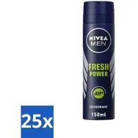 Nivea 25 x - Men - Deodorant - Spray - Fresh Power - 48 Uur Lang Werkend - 150 ml - Deodorant Spray - Anti-transpirant - 48 Uur Bescherming - Frisheid - Mannelijke Geur