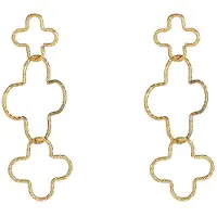 Go Dutch Label Oorknoppen Open Clover Dangle Goud