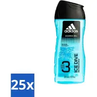 Adidas 25 x - 3-in-1 Douchegel - Ice Dive Refreshing - Marine Extract - 250 ml - Douchegel - Douche En Shampoo - Verfrissend - Sportieve Verzorging - Frisheid