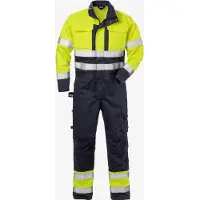 Fristads Flame high vis overall klasse 3 8084 FLAM Hi-Vis geel/marineblauw maat S heren