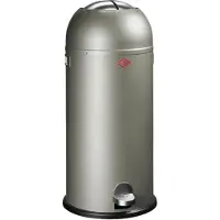 Wesco Kickmaster Maxi Prullenbak | Pedaalemmer | 40 Liter | Metaal - Nieuwzilver | Vuilnisbak - Made in Germany