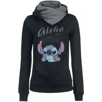 Lilo & Stitch - Disney Trui met capuchon - Aloha - XS tot 5XL - voor Vrouwen - zwart-grijs - Maat L