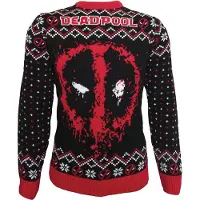 Deadpool - Marvel Christmas jumper - - Spray - S tot M - voor Mannen - zwart-rood-wit - Maat S
