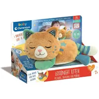 Clementoni Baby - Good Night Kitten - Slaap-knuffel met ademhaling, spingeluid en melodieën - voor ontspanning - vanaf 0 maanden