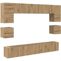 vidaXL Tv-meubelset 8 st Artisan Eiken Bewerkt hout