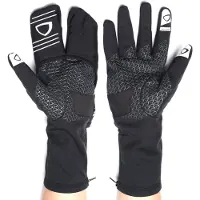 SpatzWear Spatz Thrmoz Diepe Winterhandschoenen met uitklapbare winddichte schaal Zwart || Maat: S