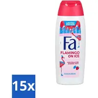 Fa 15 x - Douchegel - Winter Flamingo On Ice - Verfrissend & Koel - Hydraterend - 250 ml - Douchegel - Winterflamingo - Fris - Koel - Hydraterend