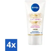 Nivea - Handcrème - Luminous630 Tegen Vlekken - SPF 15 - Tegen pigmentvlekken - Voor jonger ogende handen - 50 ml - Voordeelverpakking - 4 stuks