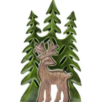 Ancient Wisdom Verloren in het bos - Herten in het bos, 3D houten decoratie - 25x15 cm