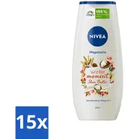 Nivea 15 x - Douchegel - Winter Moment Shea Butter - 250 ml - Douchegel Winter - Shea Butter Douchegel - Hydraterende Douchegel - Winter Douchegel - Verzorgende Douchegel