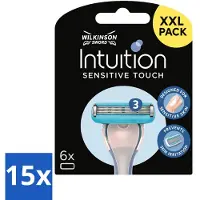 Wilkinson 15 x - Navulmesjes Intuition Sensitive Touch - Met Verzorgende Gel - 6 scheermesjes - Scheermesjes - Gevoelige Huid - Verzorgende Gel - Aloe Vera - Vitamine E