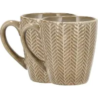 Discountershop Koffiekopjes Set van 2 – Keramische Koffiebekers 200ml met Oor – Aardewerk Koffiemokken & Theemokken – Kleine Mokken voor Koffie, Cappuccino & Espresso