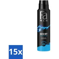 Fa Pflege 15 x Men - Deodorant Lichaamsspray - Kick-Off - Verfrissend - 48 uur Bescherming - 150 ml - Deodorant Spray - 48 Uur Bescherming - Aluminiumzouten - Verfrissend - Huidvriendelijk