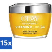 Olay 15 x - Vitamine C + AHA24 - Nachtcrème - Vernieuwend & Verhelderend - 50 ml - Nachtcrème - Vitamine C - Aha - Niacinamide - Verheldering