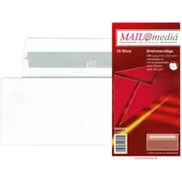 Mailmedia envelop Offset wit, C6, 114x162 mm, z. venster, zelfkl., 80 g/m2, 25 st.