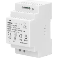 ORNO DIN rail power adaptor, 54W 12V DC 4.5A, width: 3 units