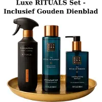 RITUALS - Geschenkset - Hammam - Huisparfum 400 ml + Bath Form 500 ml + Hand Wash 300 ml + Gouden Dienblad - Cadeau Set - Producten - Handzeep 300 ml - Home Perfume 400 ml