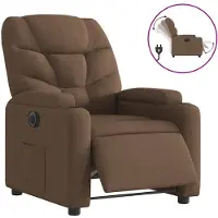 vidaXL Fauteuil verstelbaar elektrisch stof bruin
