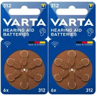 Varta 2x Gehoorbatterij Gehoorapparaat 312 Blister 6 Stuks