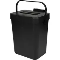 Benson gft aanrecht afvalbak - zwart - 3L - afsluitbaar - 16 x 13 x 21 cm - klepje/hengsel - kleine prullenbakken - afval scheiden
