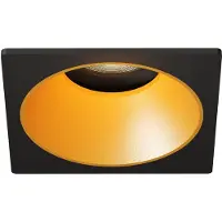 LEDVION – LED Inbouwspot Vierkant 81x81mm – Zwart / Goud – Dimbaar – Kantelbaar – GU10 – 2700K – 3W – IP20