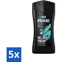 Axe 5 x - 3-in-1 Douchegel - Apollo - Sage & Cedarwood - 250 ml - Douchegel - Mannelijke Geur - 3-in-1 - Lichaam En Gezicht - Gezicht En Haar