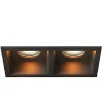 LEDVION – LED Inbouwspot Dubbel Vierkant 162x150x175mm – Zwart – Dimbaar – GU10 – 2700K – 3W – IP20